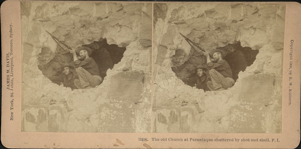 The Old Church at Paraniaque [Paran?aque] shattered by shot and shell, P. I.